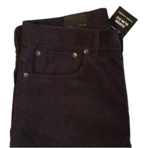 Club Monaco super slim fit corduroy jeans dark grey men's size 32 NWT - Picture 5 of 11